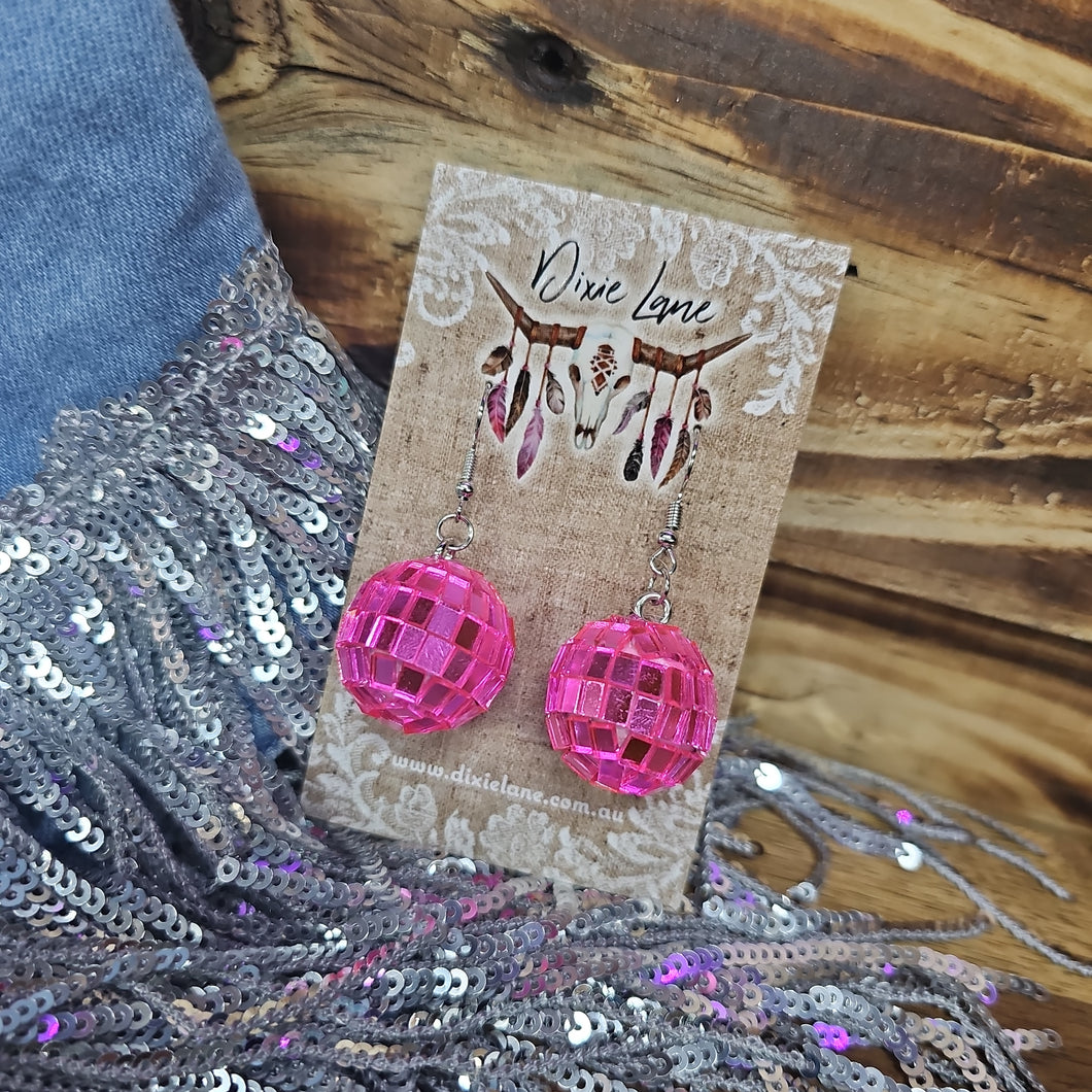 Pink Disco Earrings