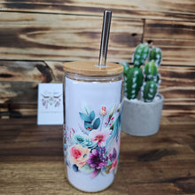 Load image into Gallery viewer, Floral Horse - 500ml Glass Tumbler
