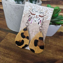 Load image into Gallery viewer, Cowhide Teardrop Dangles - multiple colours
