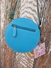 Load image into Gallery viewer, Small Tooled Round Cowhide Bag