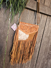 Load image into Gallery viewer, Leather & Hide Fringe Bag