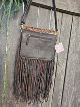 Load image into Gallery viewer, Leather & Hide Fringe Bag