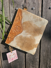 Load image into Gallery viewer, Leather & Hide Crossbody Clutch