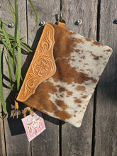 Load image into Gallery viewer, Leather & Hide Crossbody Clutch