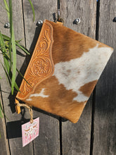 Load image into Gallery viewer, Leather & Hide Crossbody Clutch