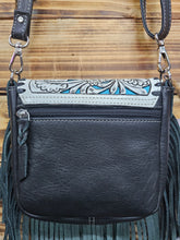Load image into Gallery viewer, Carved Leather Fringe Crossbody Bag