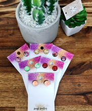 Load image into Gallery viewer, 10mm Glitter Resin Studs - Multiple Options