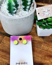 Load image into Gallery viewer, 10mm Glitter Resin Studs - Multiple Options