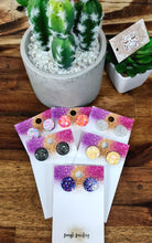 Load image into Gallery viewer, 15mm Glitter Resin Studs - Multiple Options