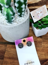 Load image into Gallery viewer, 15mm Glitter Resin Studs - Multiple Options