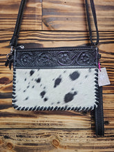 Load image into Gallery viewer, Leather & Hide Crossbody Clutch