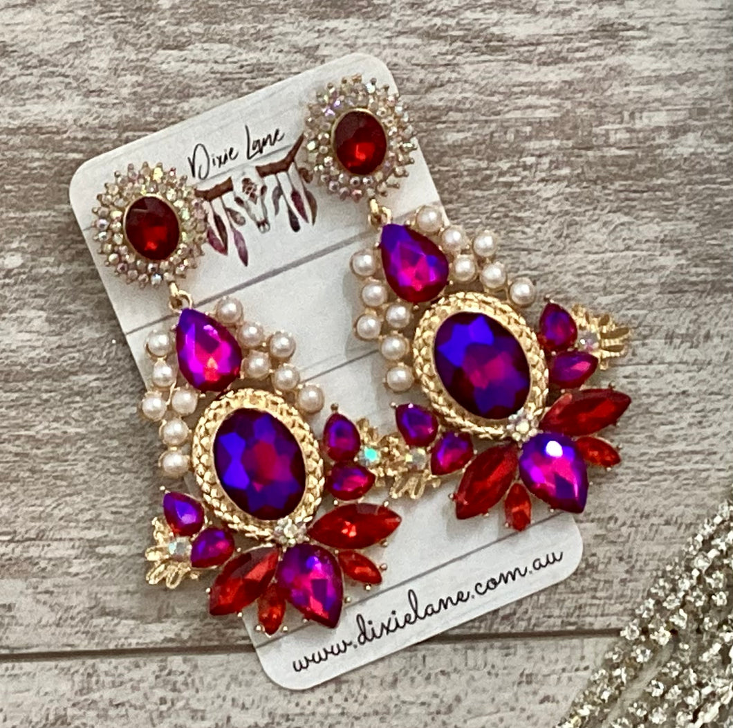 Red and Pink Earrings