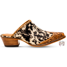 Load image into Gallery viewer, Tooled Cowhide Mules
