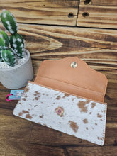 Load image into Gallery viewer, Turquoise Leather & Hide Wallet