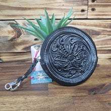 Load image into Gallery viewer, Round Tooled Leather Coin Purse