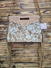 Load image into Gallery viewer, Leather & Hide Fringe Handbag