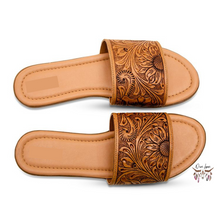 Load image into Gallery viewer, Tooled Leather Flats
