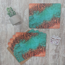 Load image into Gallery viewer, Dixie Lane Tooled Leather Placemat Set