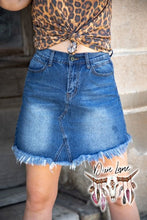 Load image into Gallery viewer, Frayed Denim Skirt
