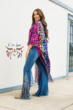 Load image into Gallery viewer, Rainbow Leopard Slitted Duster
