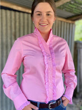 Load image into Gallery viewer, Corrine - Long Sleeve Collared Ruffle Shirt