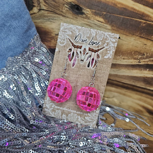 Pink Disco Earrings