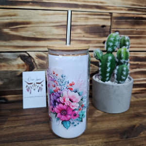 Floral Boots - 500ml Glass Tumbler