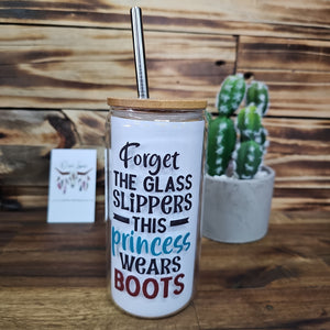 This Princess Wears Boots - 500ml Glass Tumbler