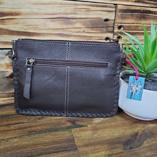 Load image into Gallery viewer, Leather &amp; Hide Crossbody Clutch
