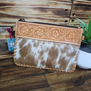 Leather & Hide Crossbody Clutch