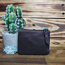 Load image into Gallery viewer, Leather &amp; Hide Zip Coin Purse
