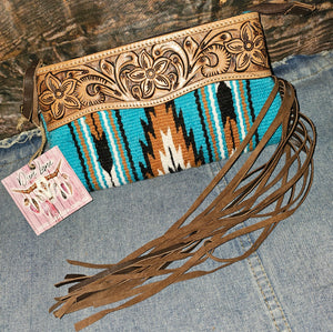 Saddle Blanket Fringe Clutch