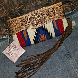 Saddle Blanket Fringe Clutch