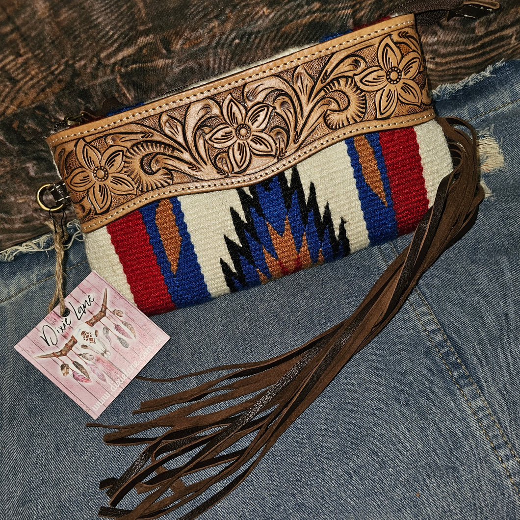 Saddle Blanket Fringe Clutch