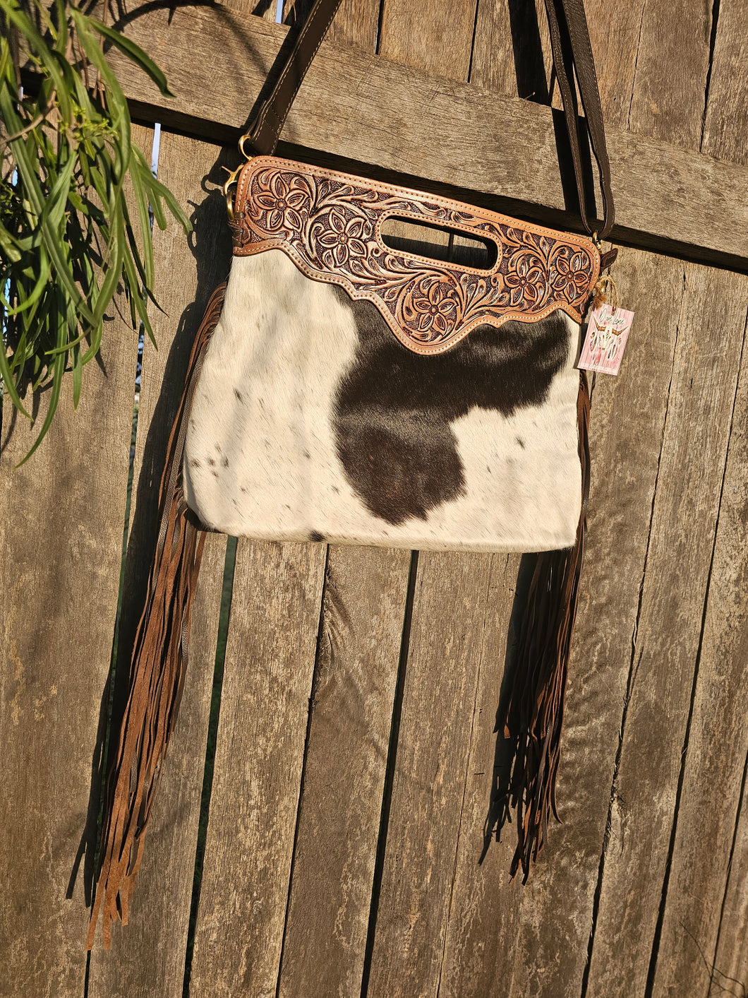 Leather & Hide Fringe Handbag