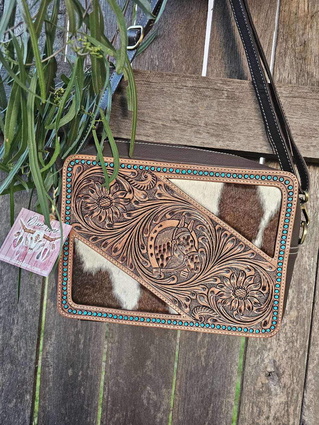 Hide & Horse Tooled Handbag
