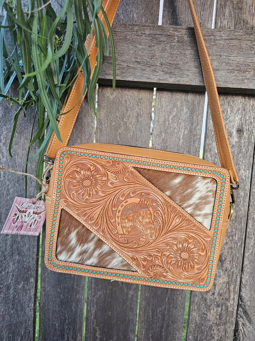 Hide & Horse Tooled Handbag
