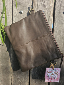 Leather & Hide Crossbody Clutch