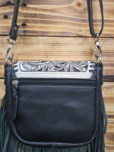 Load image into Gallery viewer, Carved Leather Fringe Crossbody Bag
