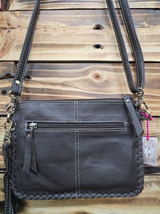 Leather & Hide Crossbody Clutch