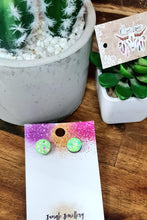 Load image into Gallery viewer, 10mm Glitter Resin Studs - Multiple Options
