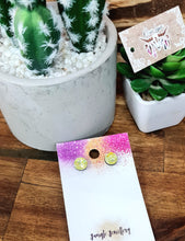 Load image into Gallery viewer, 10mm Glitter Resin Studs - Multiple Options
