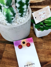 Load image into Gallery viewer, 10mm Glitter Resin Studs - Multiple Options
