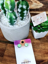 Load image into Gallery viewer, 10mm Glitter Resin Studs - Multiple Options
