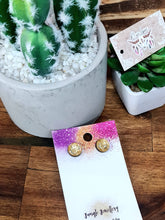 Load image into Gallery viewer, 10mm Glitter Resin Studs - Multiple Options

