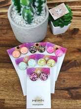 Load image into Gallery viewer, 20mm Glitter Resin Studs - Multiple Options
