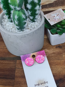 20mm Glitter Resin Studs - Multiple Options