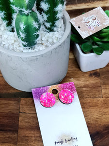 20mm Glitter Resin Studs - Multiple Options