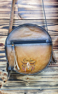 Tooled Round Saddle Blanket Bag