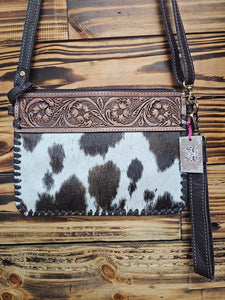 Leather & Hide Crossbody Clutch